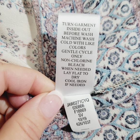 Artesia Floral Boho Blouse Tunic V-neck 3/4 Sleeve With Tassels Woman's Size XL - Picture 13 of 13